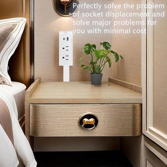 Electrical Outlet Extender, Access Hard-to- Reach Outlets! Features USB-A, USB-C, and 2 AC Outlets, 180° Rotating Power Socket Extender, Extendable 17"-27" - Use Behind Couches, Nightstands, Desks